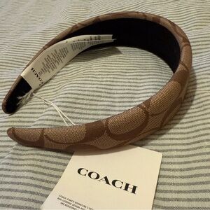 Brown Signature Canvas Coach Headband